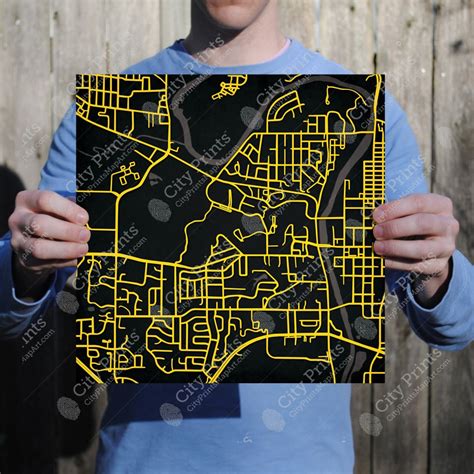 University of Iowa Campus Map Art - City Prints