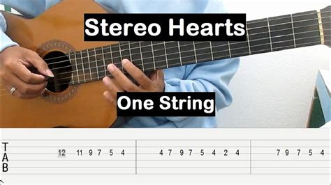 Stereo Hearts Guitar Tutorial One String Guitar Tabs Single String ...