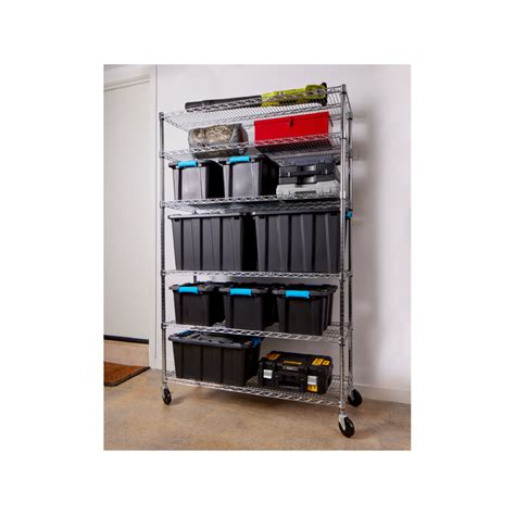 Montgomery Chrome 6 Tier Wire Metal Shelving Unit With Wheels - Bunnings Australia