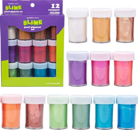 Maddie Rae's Slime Pearl Pigment Powder - 12 Mica Powder Colors - XL 12 ...