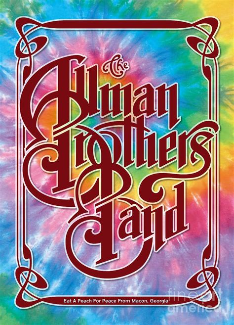 Allman Brothers Band tie dye logo print Digital Art by Tens Store - Pixels