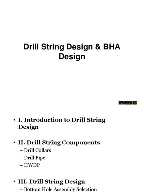 Drill String Design BHA Design | PDF | Deformation (Engineering ...