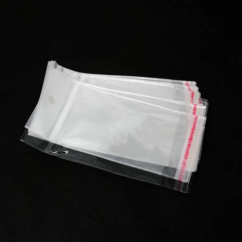 New Arrived 100pcs Clear Mini Small plastic bags for jewelry 6*12cm Self Adhesive Seal OPP ...