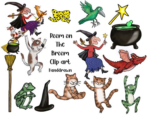 Room on the Broom Digital Clip Art Pack. Instant Download - Etsy