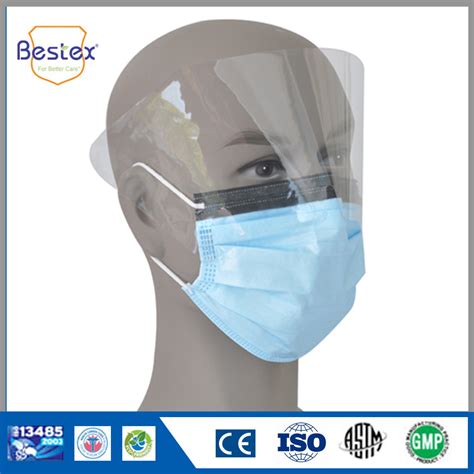 Branded Non-Woven Disposable Face Mask with Shield Suppliers (FMS-34ET) - China Face Mask and Mask