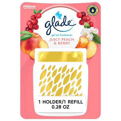 Glade® Gel Air Freshener, 1 Holder + 1 Refill, Juicy Peach & Berry, 0.28 oz