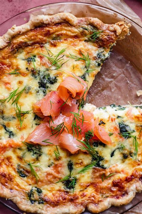 Smoked Salmon and Spinach Quiche – The Cozy Plum