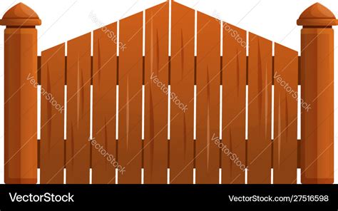 Wood fence gate icon cartoon style Royalty Free Vector Image