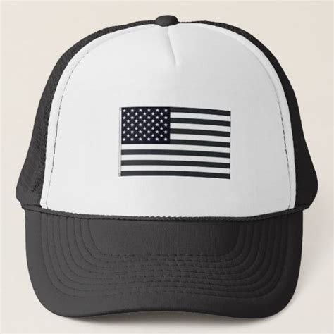 BLACK & WHITE AMERICAN FLAG HAT | American flag hat, Hats, Trucker hat