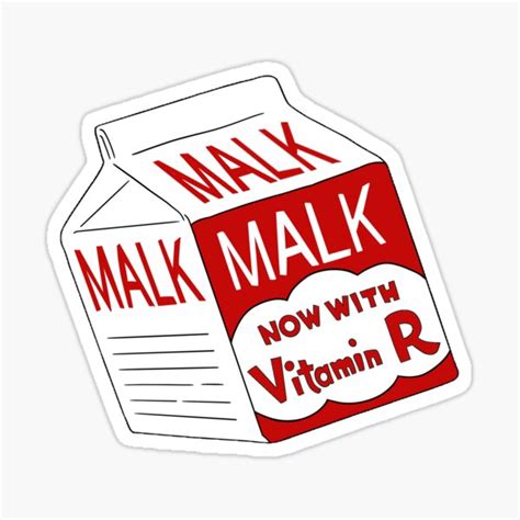 "Malk, now with vitamin R" Sticker for Sale by TadHappyGilmore | Redbubble