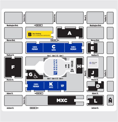 United Center Parking Lot K Map