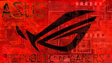 the asus logo on an orange background with red and black text that reads,