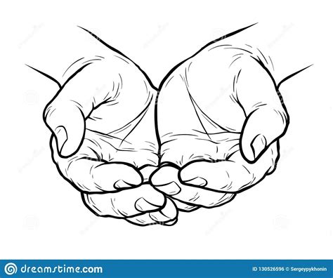 Cupped Hands Outline - Bing | Sketches, Hand drawing reference, How to ...