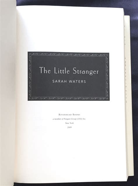 THE LITTLE STRANGER; Sarah Waters | Sarah Waters | First Edition, First ...