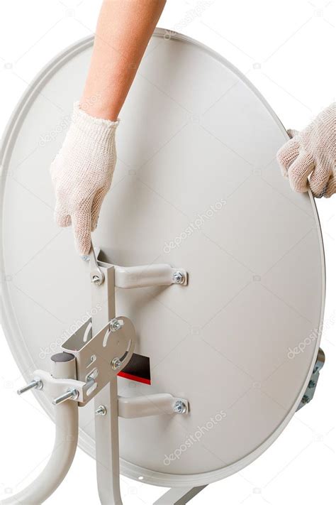 Installation of satellite dish — Stock Photo © ra3rn_ #7571044