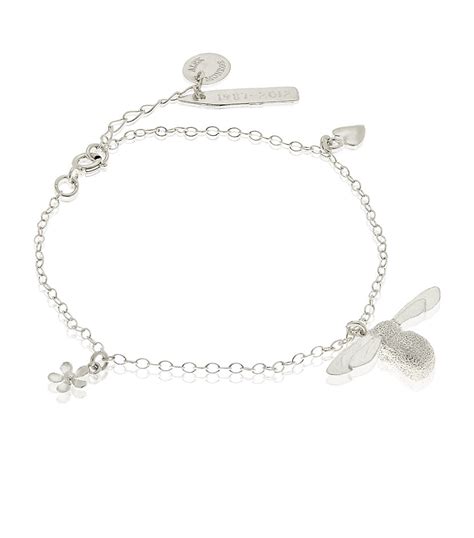 Alex Monroe 25th Anniversary Baby Bee Charm Bracelet in Silver | Lyst