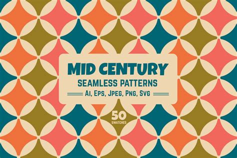 Mid Century Modern Seamless Patterns - Design Cuts