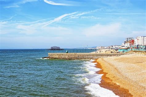 Brighton Beach in East Sussex of England Stock Image - Image of history ...