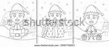 Coloring Book Cute Boy Elf Christmas Stock Vector Royalty Free  sketch template