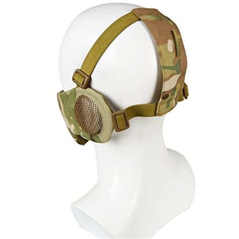 Foldable Airsoft Mesh Mask, Nylon Military Tactical Half Face Mesh ...