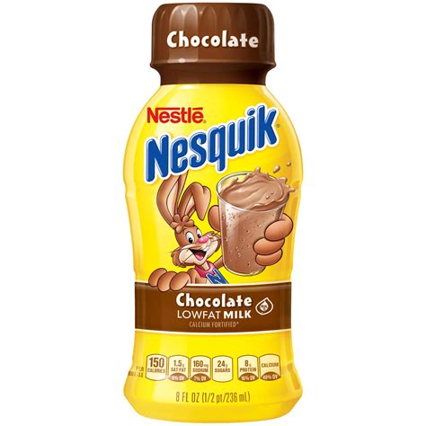 Nesquik Milk Chocolate Lowfat, 8 fl oz, 1/2 pt (236 ml), Calcium Fortified