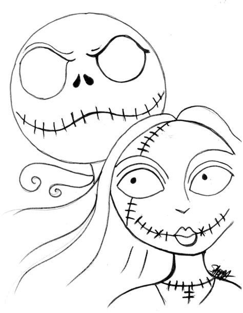 Free Drawing of Sally and Jack coloring page - Download, Print or Color Online for Free