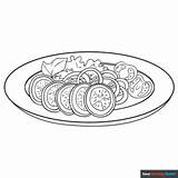 Salad Coloring Page sketch template