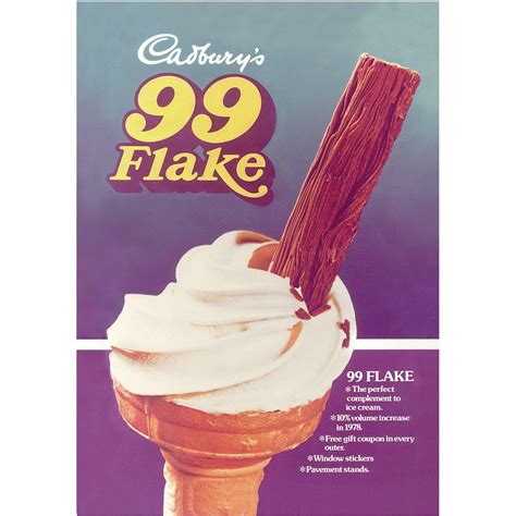 NEW CADBURYS 99 FLAKE ICE CREAM POSTCARD | 80s snacks, Ice cream poster, 99 flake