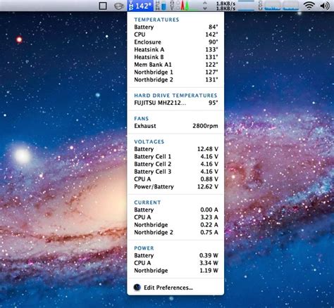 Display CPU Temperature in the Mac OS X Menu Bar