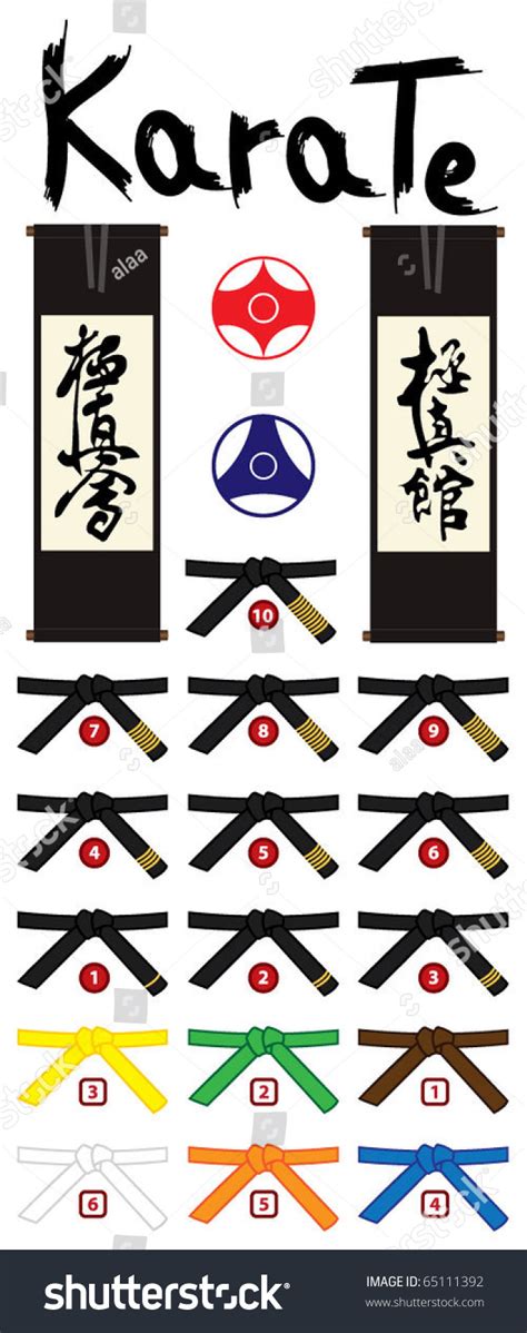 Black Belts Martial Arts. Master Karate Style .Japan, Korea, Okinawa. Stock Vector Illustration ...