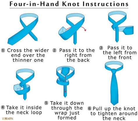 How to Tie a Four-in-Hand Knot Step By Step | 101 Knots | Four in hand knot, Tie knots, Simple ...