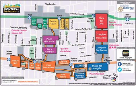 Montreal Underground City Map | Carte montreal, Montréal, Plan montreal