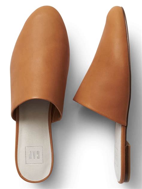 Gap leather mules | Mule shoes outfit, Casual shoes women, Cognac sandals