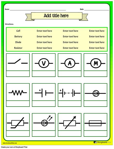 Labeling Electrical Circuits Symbols Storyboard