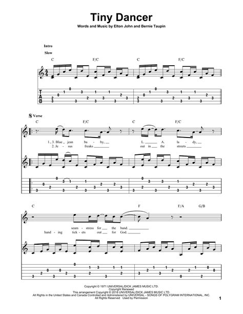 Tiny Dancer by Elton John - Solo Guitar - Guitar Instructor