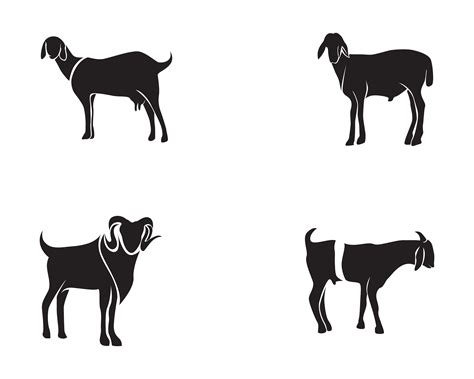 Goat black animals vector logo and symbol 620707 Vector Art at Vecteezy