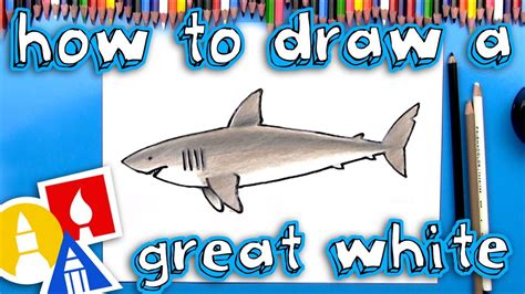 Happy Shark Drawing For Kids - Trace with marker and color.