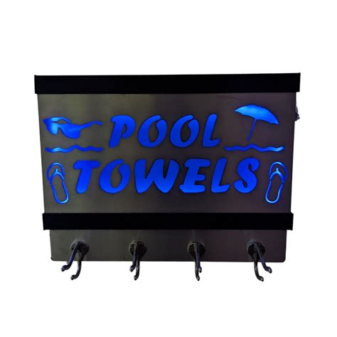 Metal Wall Mounted Pool Towel Rack - Metal Signs and Your Designs