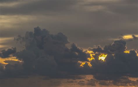 Black clouds covered the sunset Stock Photo free download