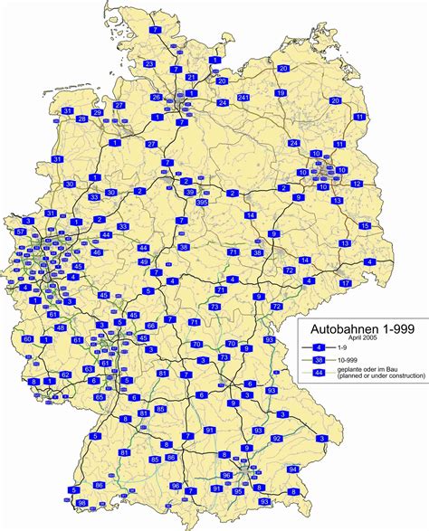 Road map of Germany: roads, tolls and highways of Germany