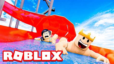 RIDING AN INSANE WATER SLIDE | Roblox - Blox World Water Park - YouTube