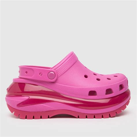 Crocs Pink Classic Mega Crush Clog Sandals - ShoeFreak