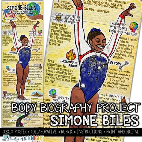 Simone Biles, American Olympian Champion, Advocate, Body Biography Project - Study All Knight