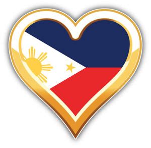 I Love Philippines Golden Heart Flag Car Bumper Sticker Decal - "SIZES" | eBay