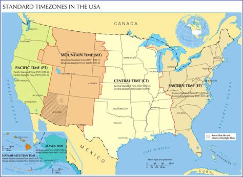 Time Zone Map of the United States - Nations Online Project | Afrika, Kaarten, Carthago