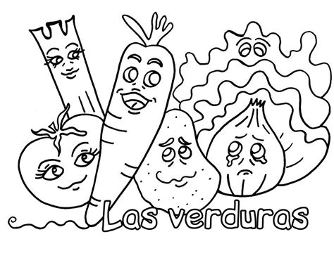 Las Verduras para colorear ~ Dibujos para Colorear Infantil