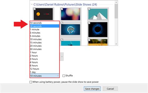 How to set Slideshow to every 10 seconds and enable shuffle in Windows ...