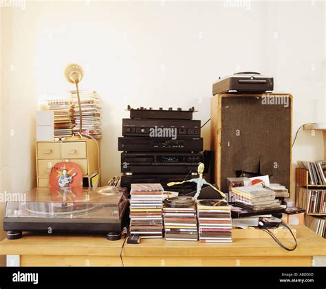 A record player and a music system Stock Photo - Alamy