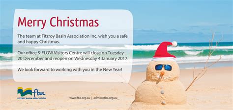 FBA Christmas closure – 21 December 2016 – 4 January 2017 | Fitzroy Basin Association