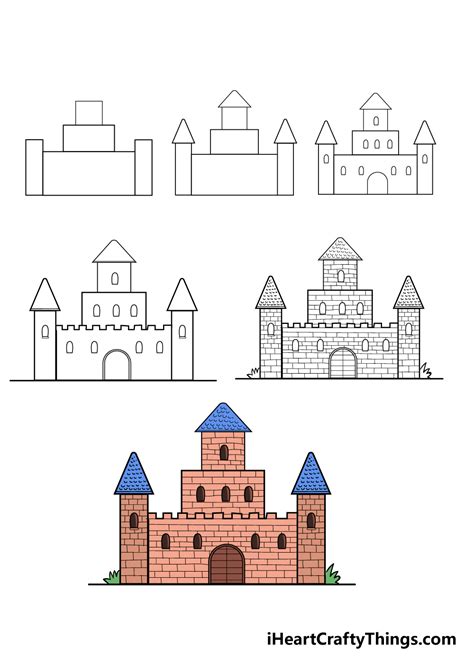 Castle Drawing - How To Draw A Castle Step By Step